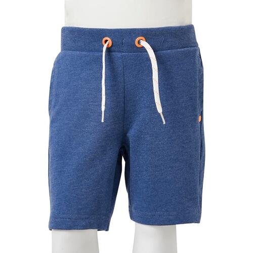 Shorts til børn str. 128 med snøre mørk blåmeleret