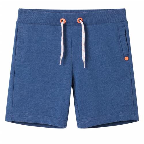 Shorts til børn str. 104 med snøre mørk blåmeleret
