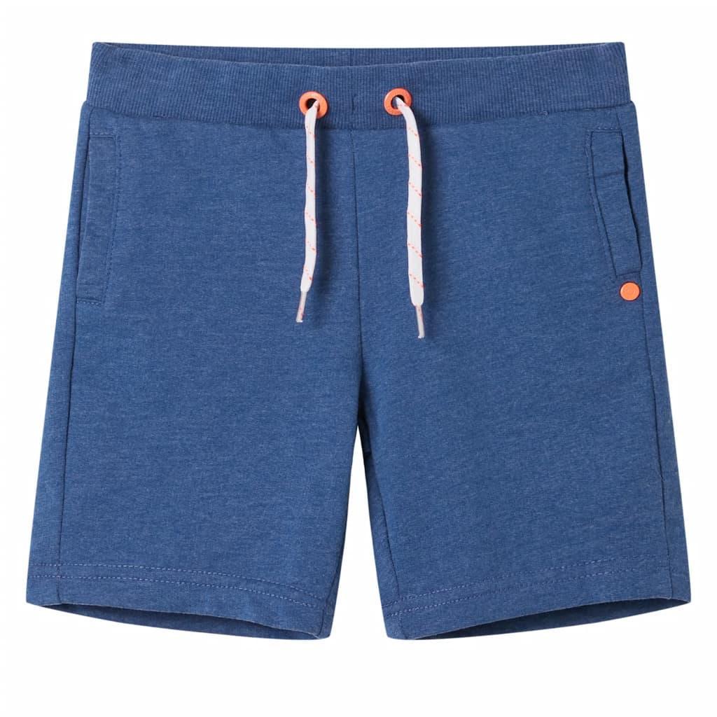 Shorts til børn str. 104 med snøre mørk blåmeleret