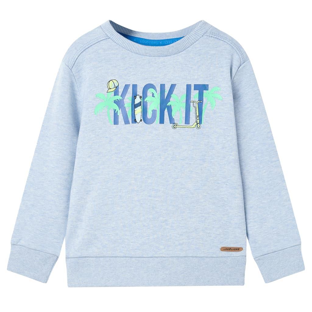 Sweatshirt til børn str. 116 blåmeleret