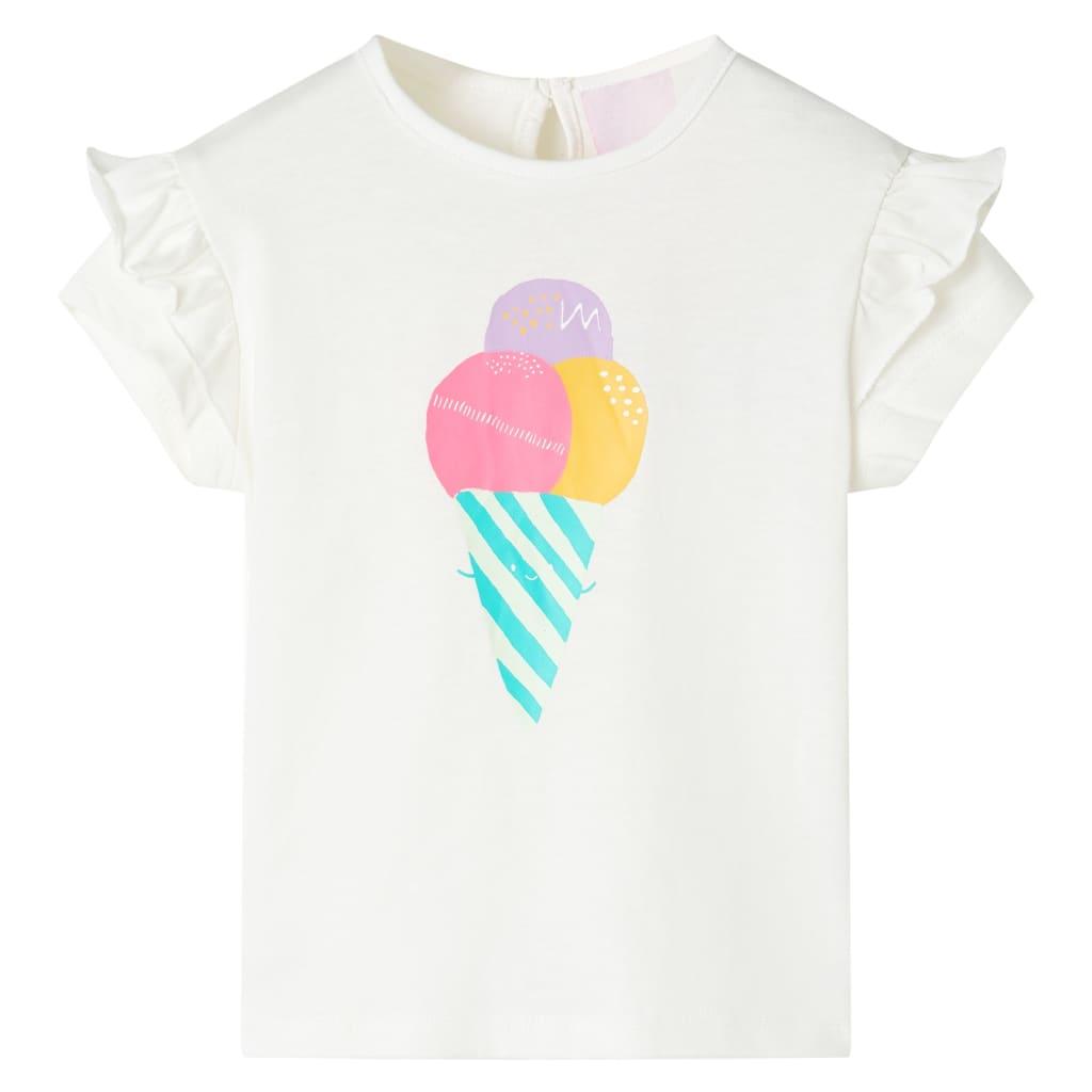 T-shirt til børn str. 116 ecrufarvet billede