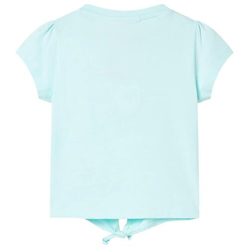 T-shirt til børn str. 116 akvamarinblå