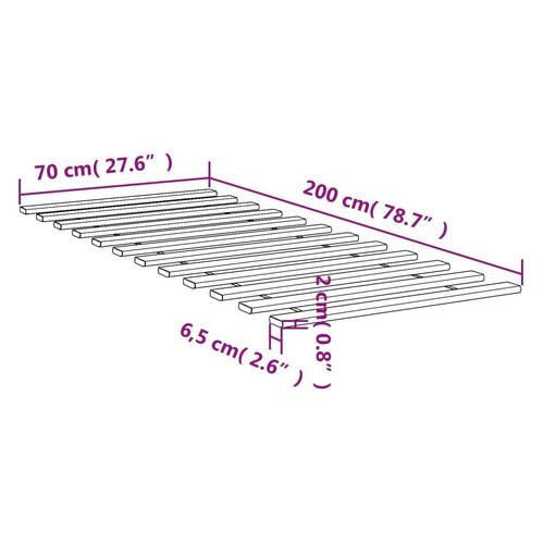 Sengelameller 70x200 cm massivt fyrretræ