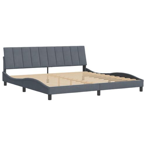 Sengeramme uden madras Mørkegrå 200x200 cm Fløjl