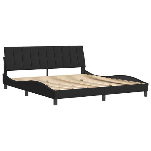 Sengeramme uden madras Sort 180x200 cm Fløjl