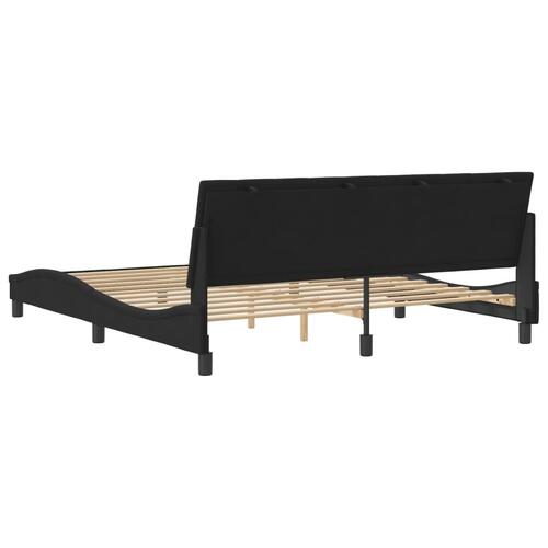 Sengeramme uden madras Sort 180x200 cm Fløjl