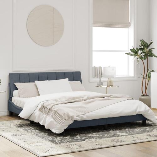 Sengeramme uden madras Mørkegrå 160x200 cm Fløjl