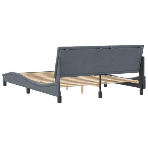 Sengeramme uden madras Mørkegrå 160x200 cm Fløjl
