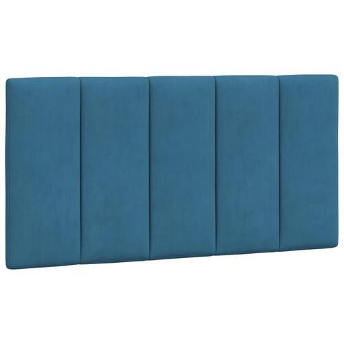 Sengeramme med sengegavl 100x200 cm fløjl blå