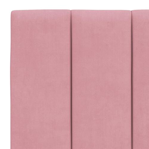 Sengeramme med sengegavl 140x200 cm fløjl pink