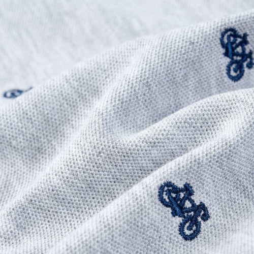 Poloshirt til børn med cykelprint str. 104 - gråmeleret