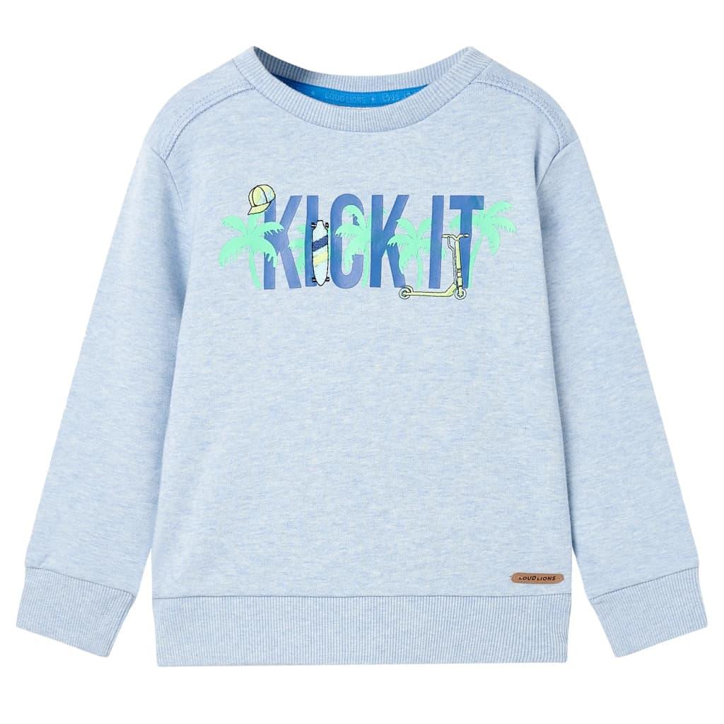 Sweatshirt til børn str. 128 blåmeleret