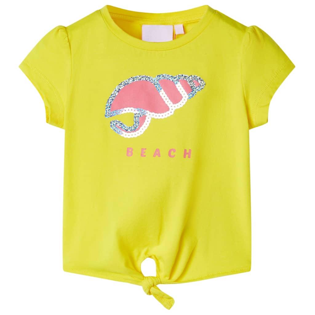 T-shirt til børn str. 116 gul