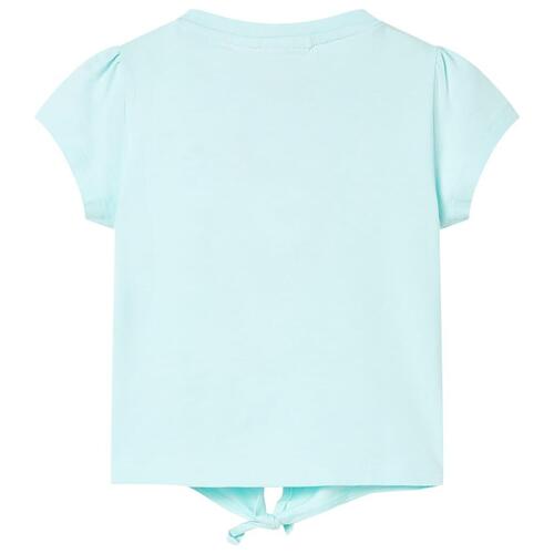 T-shirt til børn str. 128 akvamarinblå