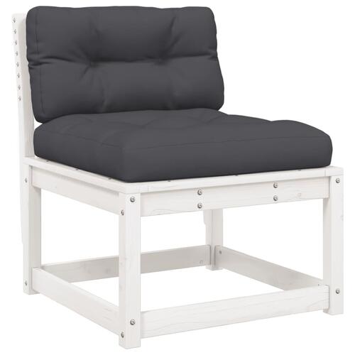Sofasæt til haven 6 dele med hynder massivt fyrretræ hvid