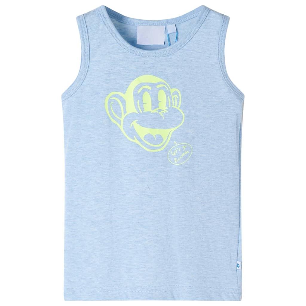 Tanktop til børn str. 116 blåmeleret