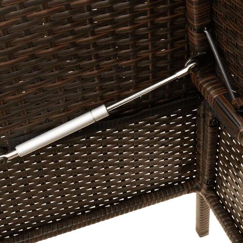 Havebænk med hynder polyrattan brun