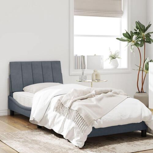 Sengeramme uden madras Mørkegrå 90x190 cm Fløjl