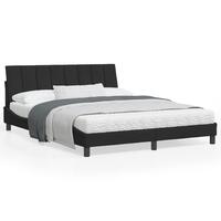 Sengeramme uden madras Sort 160x200 cm Fløjl