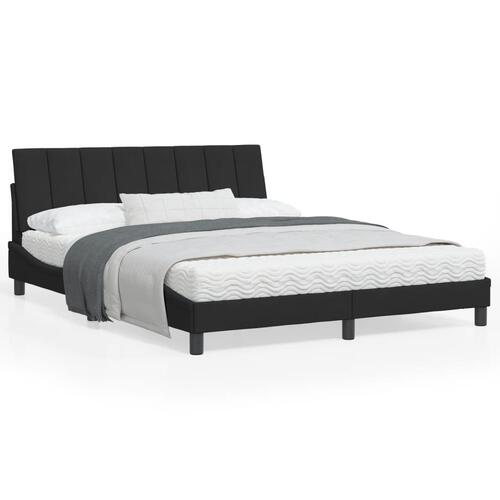 Sengeramme uden madras Sort 160x200 cm Fløjl