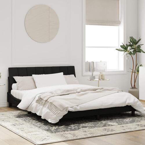 Sengeramme uden madras Sort 160x200 cm Fløjl