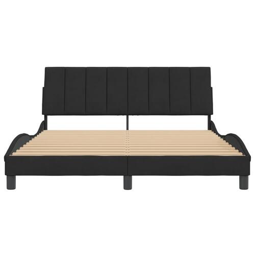 Sengeramme uden madras Sort 160x200 cm Fløjl