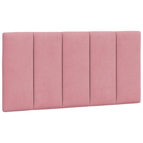 Sengeramme med sengegavl 100x200 cm fløjl lyserød