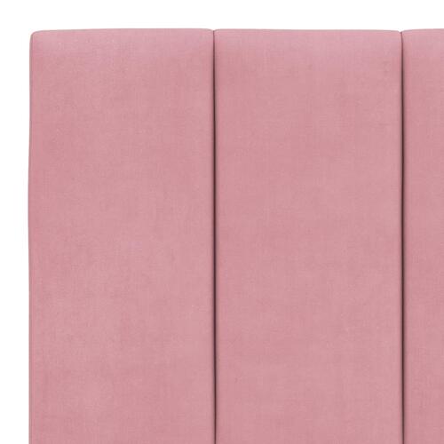 Sengeramme med sengegavl 160x200 cm fløjl pink