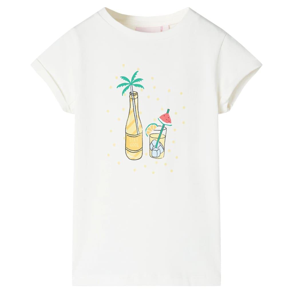 T-shirt til børn str. 104 ecrufarvet billede