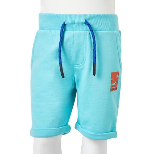 Shorts til børn str. 116 med snøre akvamarinblå