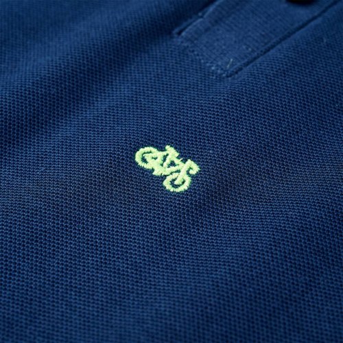 Poloshirt til børn med cykelprint str. 116 - marineblå