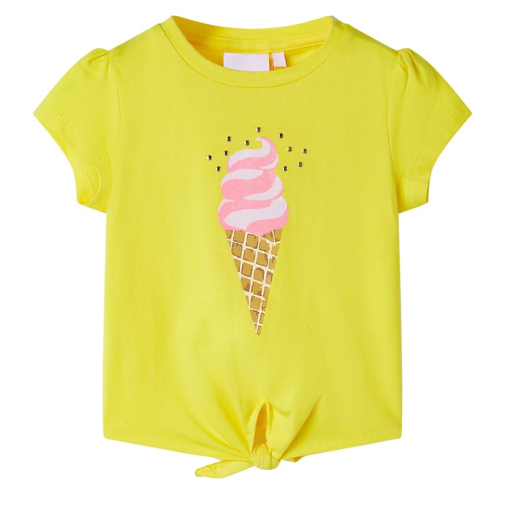 T-shirt til børn str. 104 gul billede