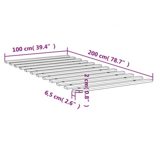 Sengelameller 100x200 cm massivt fyrretræ