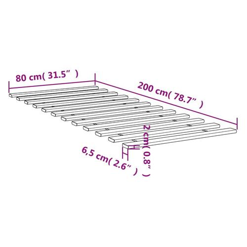 Sengelameller 80x200 cm massivt fyrretræ