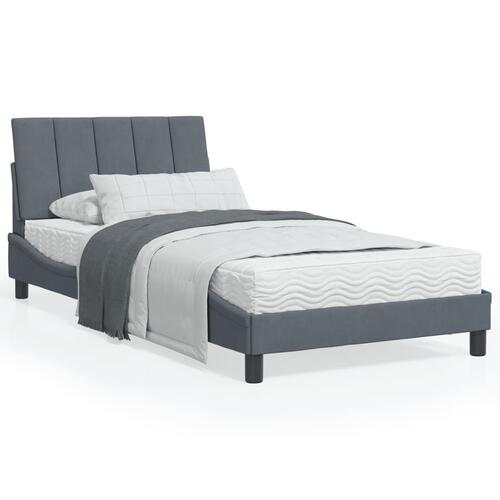Sengeramme uden madras Mørkegrå 100x200 cm Fløjl