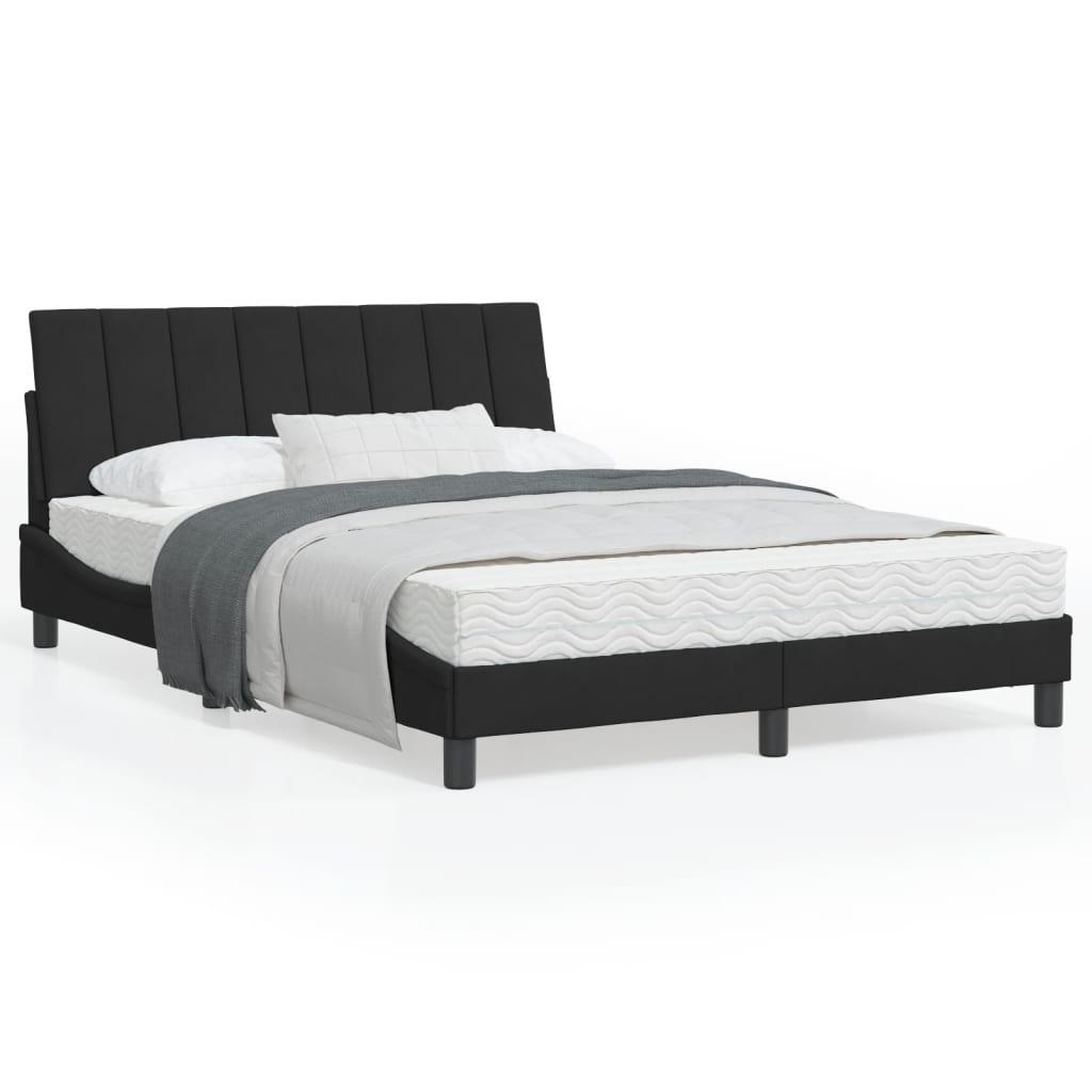 Sengeramme uden madras Sort 120x200 cm Fløjl