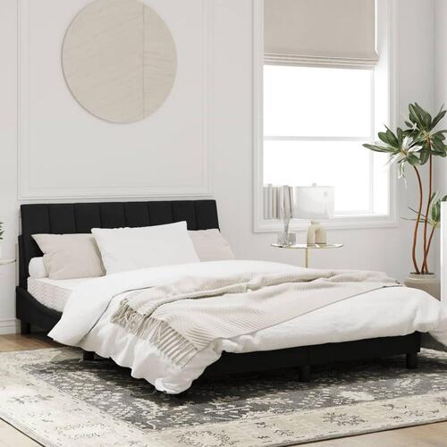 Sengeramme uden madras Sort 120x200 cm Fløjl