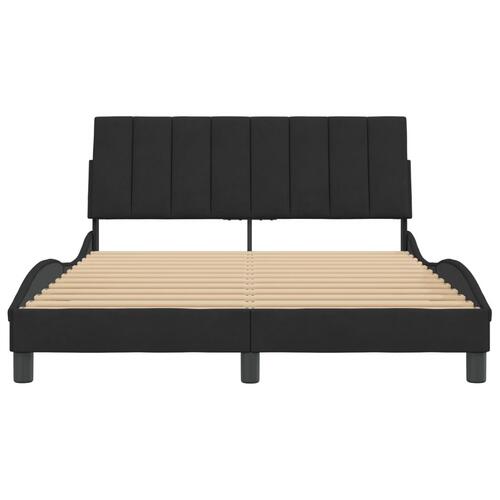 Sengeramme uden madras Sort 120x200 cm Fløjl