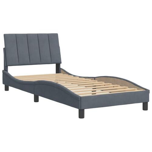 Sengeramme uden madras Mørkegrå 90x200 cm Fløjl