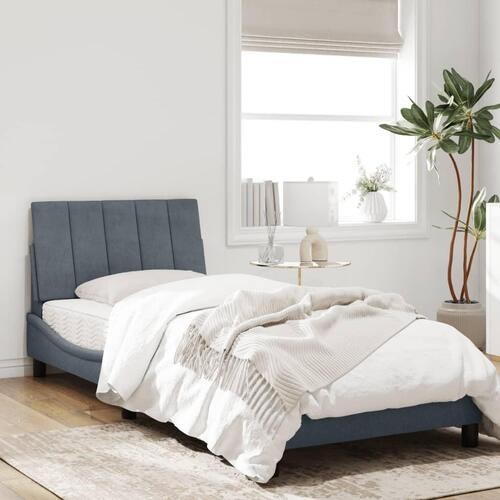 Sengeramme uden madras Mørkegrå 90x200 cm Fløjl