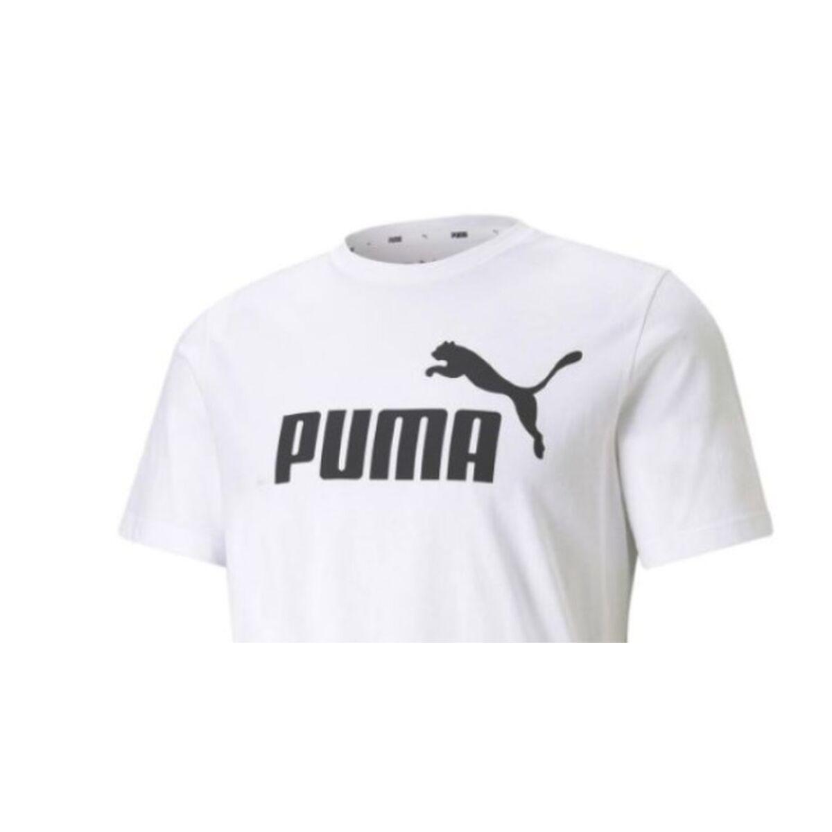 Kortærmet T-shirt til Mænd Puma ESS LOGO TEE 586666 02 Hvid S