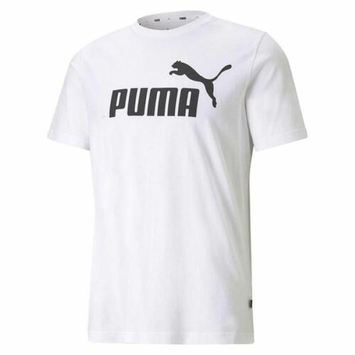 Kortærmet T-shirt til Mænd Puma ESS LOGO TEE 586666 02 Hvid S