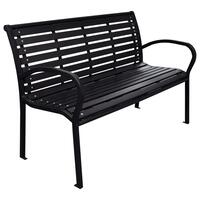 Havebænk 116 cm stål og WPC sort