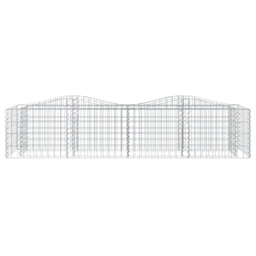 Buet gabion-højbed 200×50×50 cm - galvaniseret jern