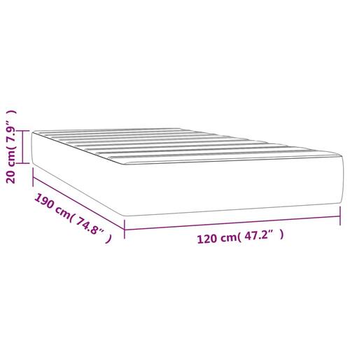Springmadras med pocketfjedre 120x190x20 cm stof sort