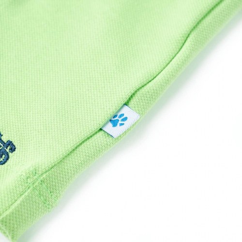 Børnepoloshirt neongrøn med små cykler - str. 92