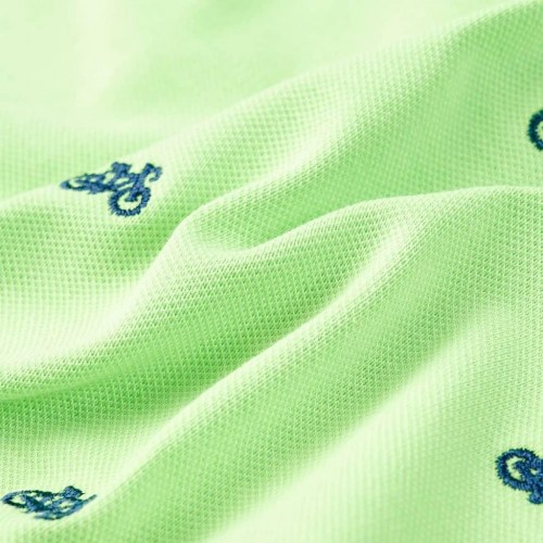 Børnepoloshirt neongrøn med små cykler - str. 92