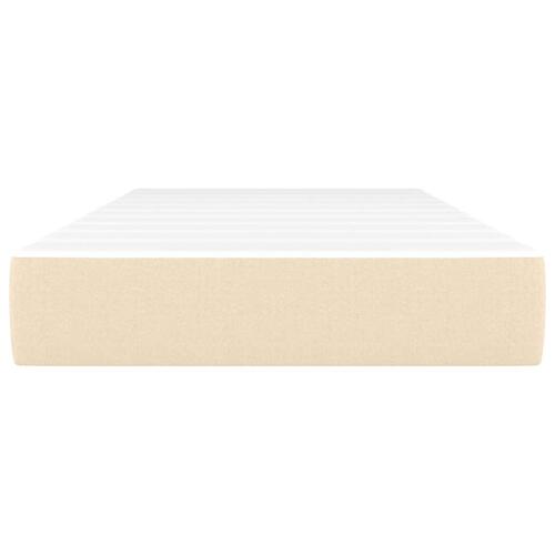 Springmadras med pocketfjedre 120x190x20 cm stof cremefarvet