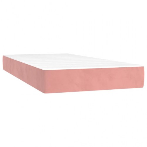 Springmadras med pocketfjedre - medium 120×190×20 cm, fløjl lyserød