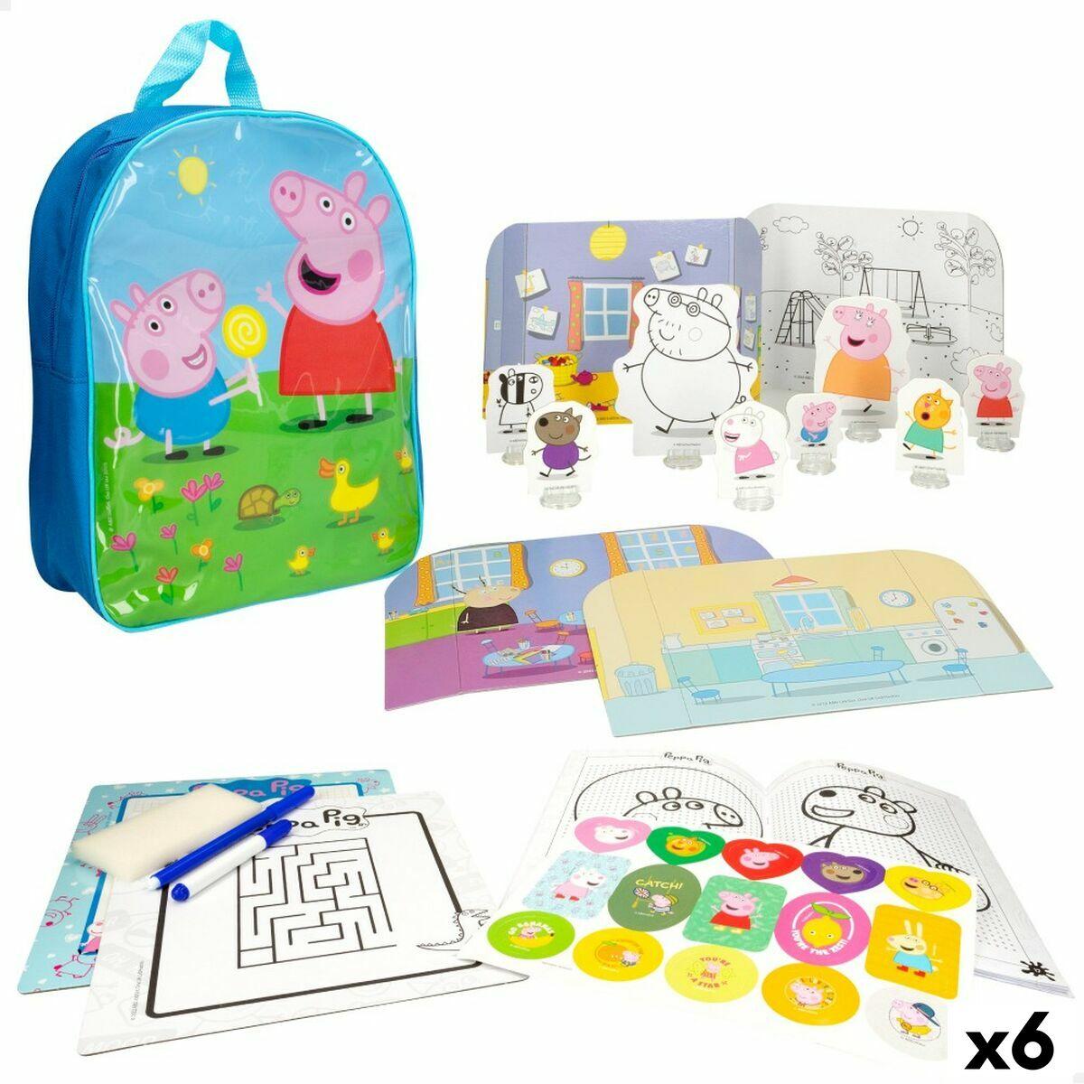 Peppa Pig lærerigt spil med rygsæk - 23 × 31 × 9 cm (6 enheder)